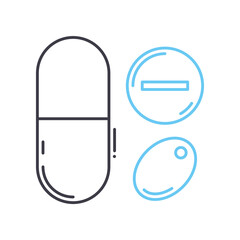 medical drug line icon, outline symbol, vector illustration, concept sign