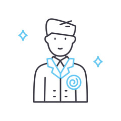 groom line icon, outline symbol, vector illustration, concept sign