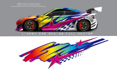 car livery graphic vector. abstract grunge background design for vehicle vinyl wrap and car branding - obrazy, fototapety, plakaty