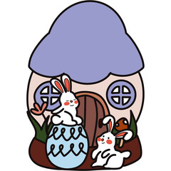 House gnomes with bunny 