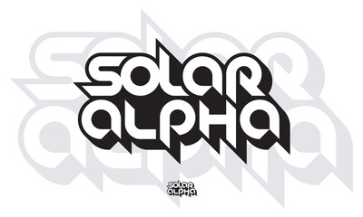 SOLAR ALPHA letter initial typography monogram futuristic technology logo design vector