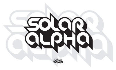 Obraz premium SOLAR ALPHA letter initial typography monogram futuristic technology logo design vector