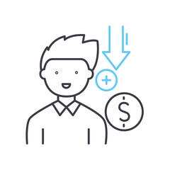 Fototapeta na wymiar salary line icon, outline symbol, vector illustration, concept sign