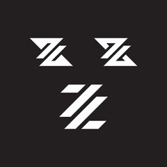 ZZ letter initial typography monogram futuristic technology logo design vector