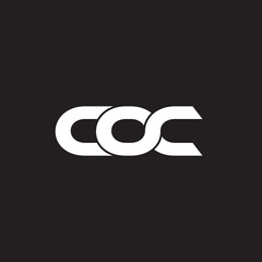 COC letter initial typography monogram futuristic technology logo design vector