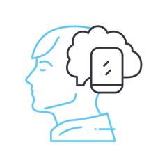 mobile phone addiction line icon, outline symbol, vector illustration, concept sign
