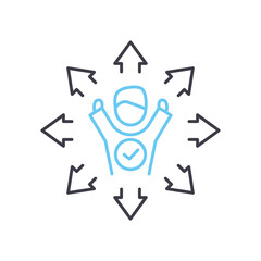 market positioning line icon, outline symbol, vector illustration, concept sign