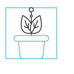 plant line icon, outline symbol, vector illustration, concept sign