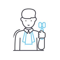 judge line icon, outline symbol, vector illustration, concept sign