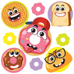 Food and dessert seamless pattern