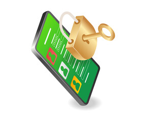 Smartphone app account personal data security lock