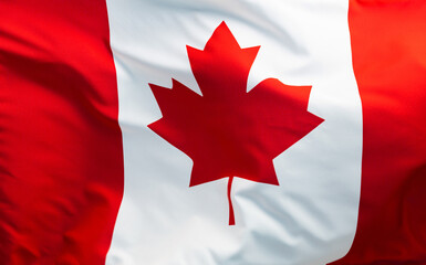 Close up of Canada flag background