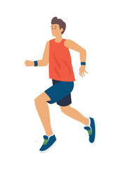 Fototapeta na wymiar Sport activity. A man running. Simple flat illustration