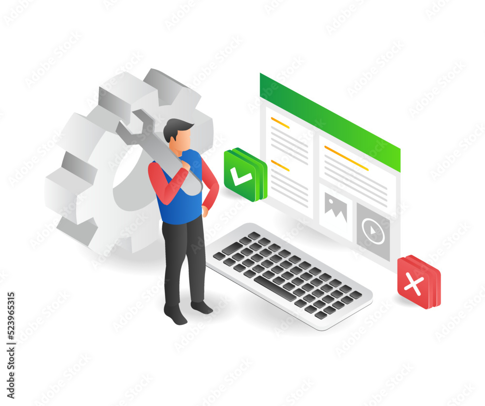 Poster Man maintaining computer web application