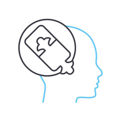 puzzle line icon, outline symbol, vector illustration, concept sign