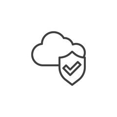 Cloud security line icon