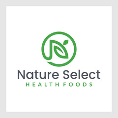 Initial letter N logo. Vector N letter business,natural brand logo design