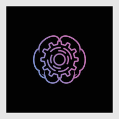 Business card template. Brain maze logo. Vector illustration