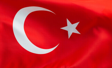 Close up of Turkish flag background