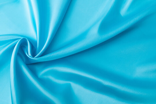 Close Up Of Light Blue Silk Background