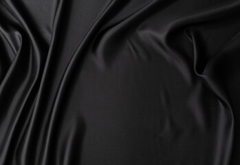 Close up of black silk background