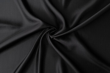 Fototapeta premium Close up of black silk background