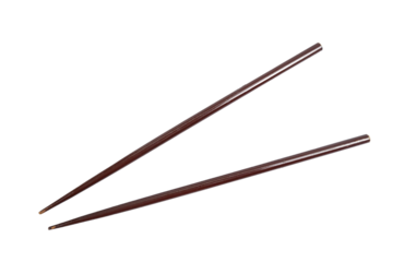 Wooden chopsticks isolated on white background.traditional eating utensils