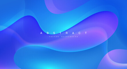 Trendy Abstract wavy vector background with blue and purple color.