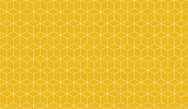 Vector Modern Abstract Yellow White Geometric Cubes Pattern Background Design