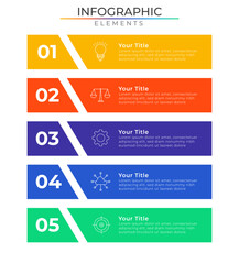 Four steps workflow infographic elements concept design vector with icons. Business network project template for presentation and report.