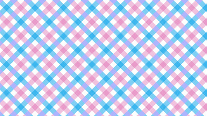 ピンク色と水色ののシンプルなチェック柄　16：9