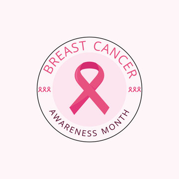 Breast cancer awareness ribbon logo qoutes vector template