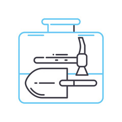 toolbox line icon, outline symbol, vector illustration, concept sign