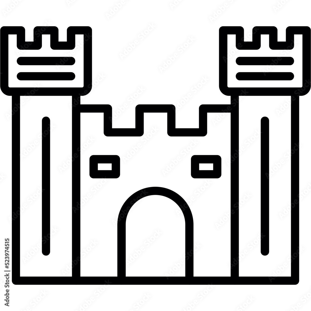 Wall mural castle gate icon