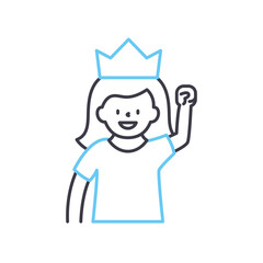 self determination line icon, outline symbol, vector illustration, concept sign