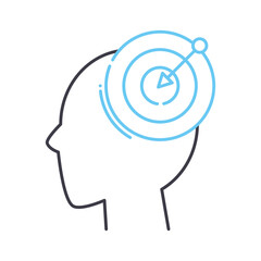 targeting mind line icon, outline symbol, vector illustration, concept sign