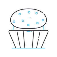 muffin line icon, outline symbol, vector illustration, concept sign