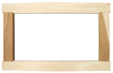 wooden picture photo frame on transparent background png file
