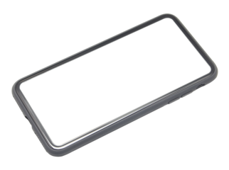 modern smartphone on transparent background . Mock up phone with blank screen png file