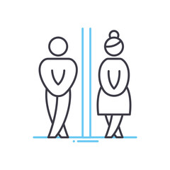 restroom sign line icon, outline symbol, vector illustration, concept sign