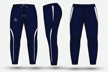Trouser design template for technical fashion illustration and trousers pant design for Sweatpants design and mockup