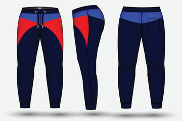  Trouser design template for technical fashion illustration and trousers pant design for Sweatpants design and mockup