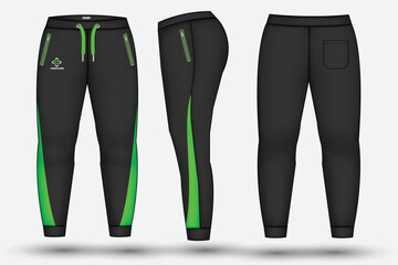 Trouser design template for technical fashion illustration and trousers pant design for Sweatpants design and mockup