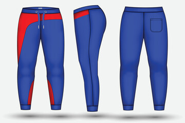 Trouser design template for technical fashion illustration and trousers pant design for Sweatpants design and mockup