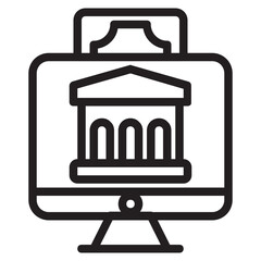 Online Banking outline icon.