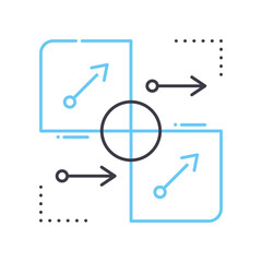 market strategy line icon, outline symbol, vector illustration, concept sign