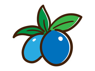 北海道の名産ハスカップのかわいい手書きデフォルメイラスト