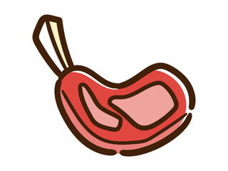 北海道の名産骨つきラム肉のデフォルメイラスト