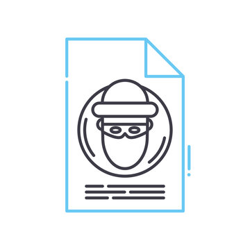 masked thief line icon, outline symbol, vector illustration, concept sign