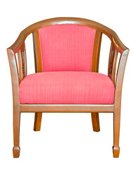 front view of fabric chair isolated with clipping path